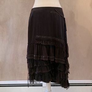Brown Ruffle Skirt